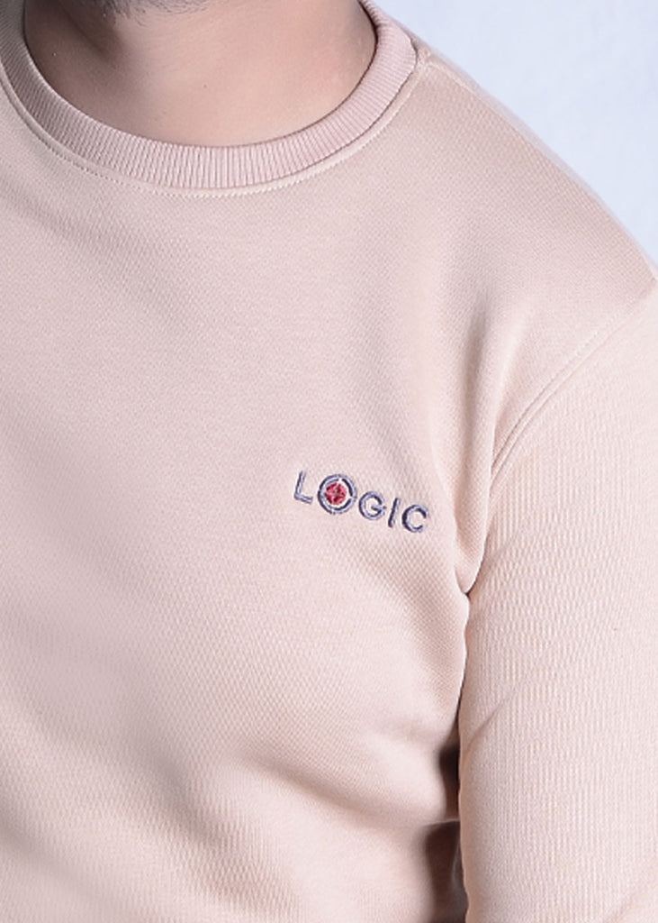 Beige Sweatshirt - Embroidered logo