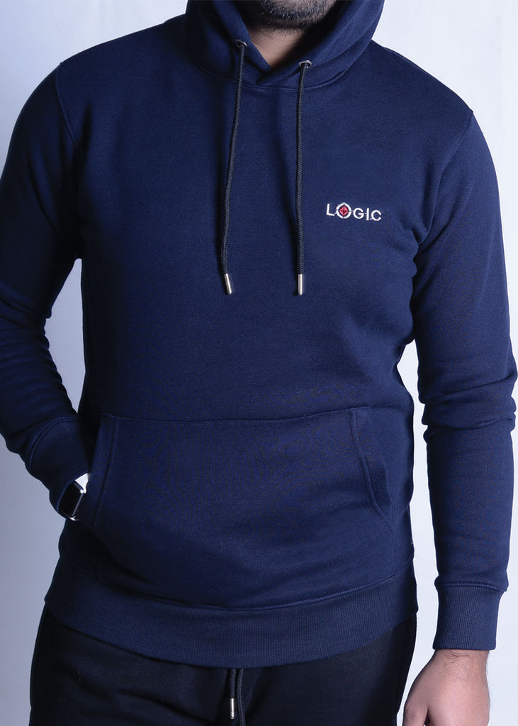 Navy Hoodie - Embroidered logo