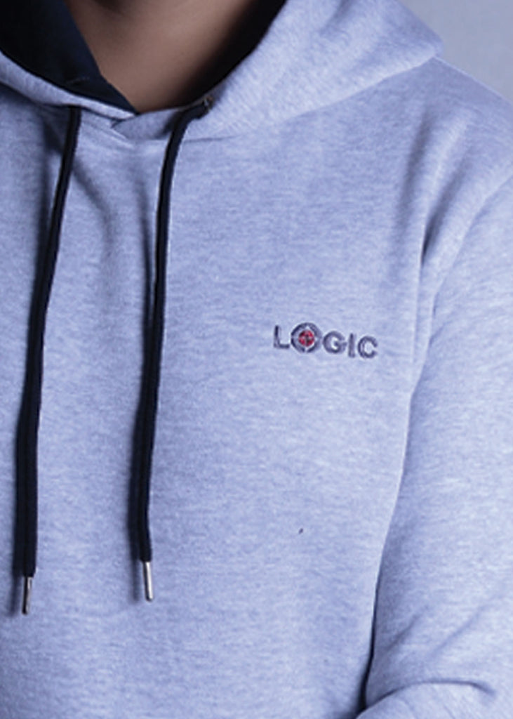 Silver Grey Hoodie - Embroidered logo