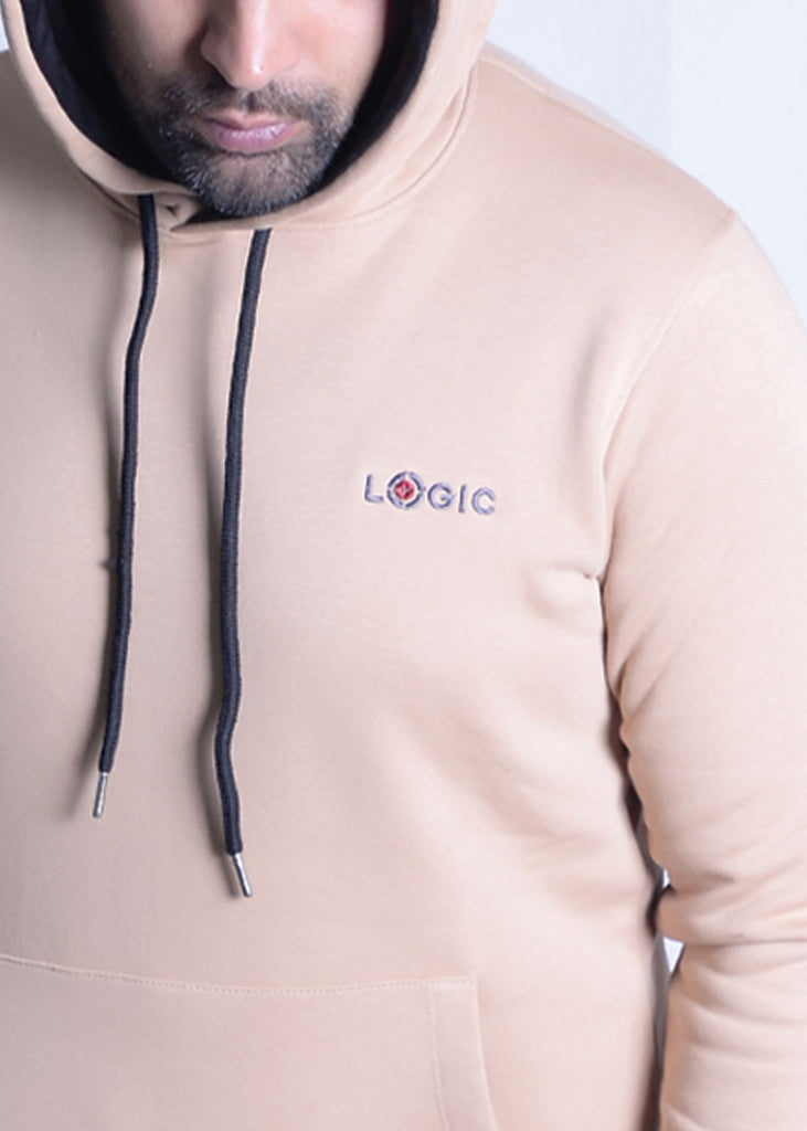 Beige Hoodie - Embroidered logo