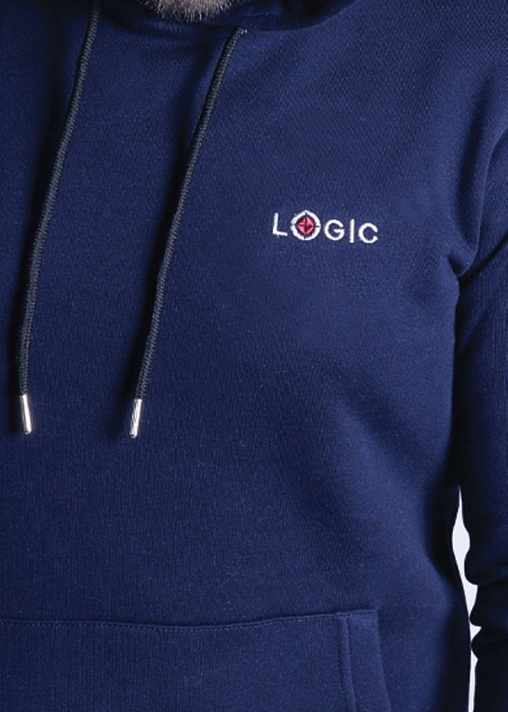 Navy Hoodie - Embroidered logo