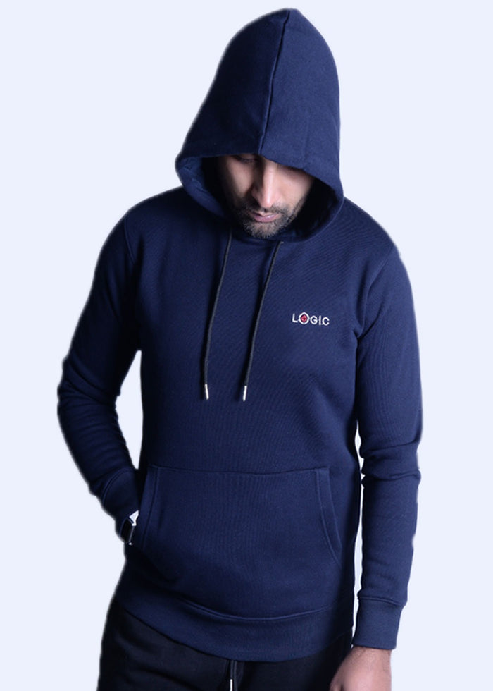 Navy Hoodie - Embroidered logo