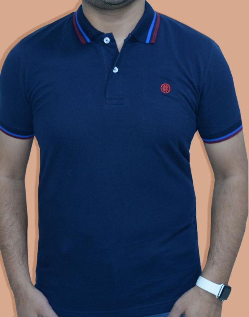 NAVY CONTRAST POLO