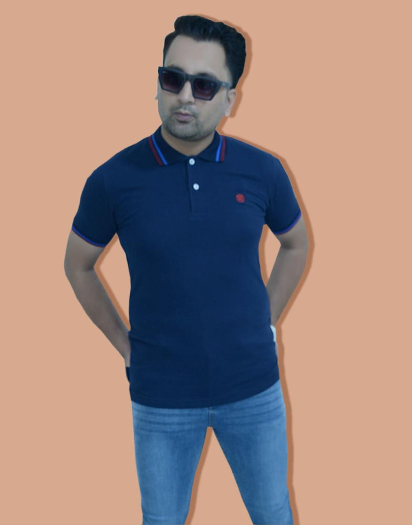 NAVY CONTRAST POLO