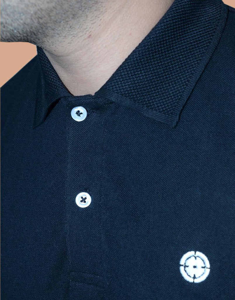 BLACK POLO - EMBROIDERED LOGO