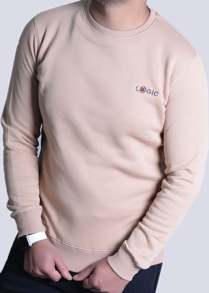 Beige Sweatshirt - Embroidered logo