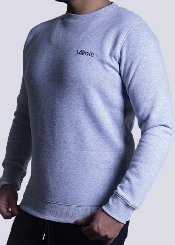 Silver Grey Sweatshirt - Embroidered logo