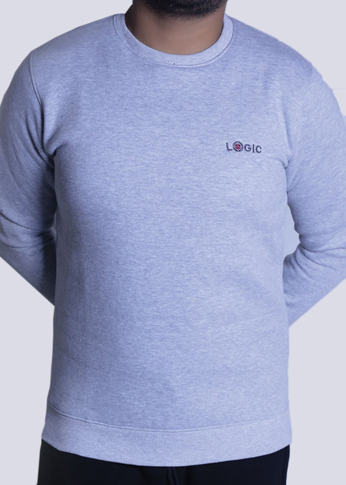 Silver Grey Sweatshirt - Embroidered logo